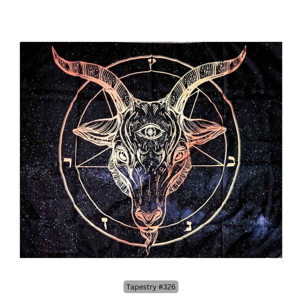 Baphomet Pentagram Tapestry Hanging Wall‎ Decor